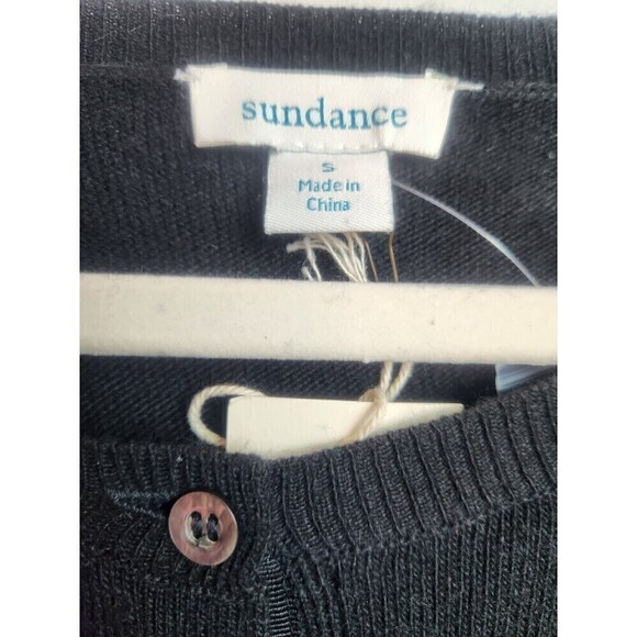 Sundance Black Half Button Peplum Cardigan Sz S NWT Viscose Lambswool Cashmere - Picture 9 of 12